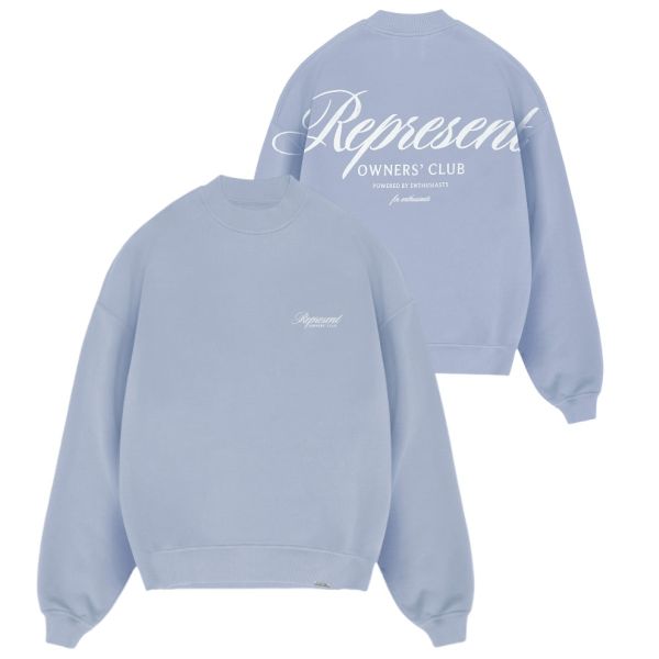 Represent Owners Club Script Sweater Licht Blauw