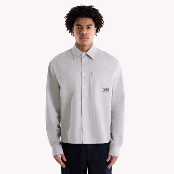 Saint Blanc Applique Button Overhemd Grijs