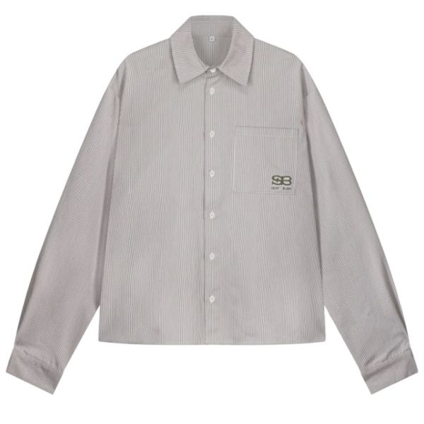 Saint Blanc Applique Button Overhemd Grijs