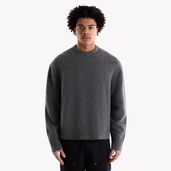 Saint Blanc Classic Logo Alpaca Knit Sweater Antraciet