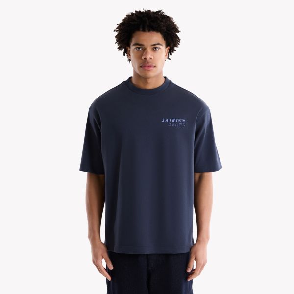 Saint Blanc Fine Line T-shirt Donker Blauw