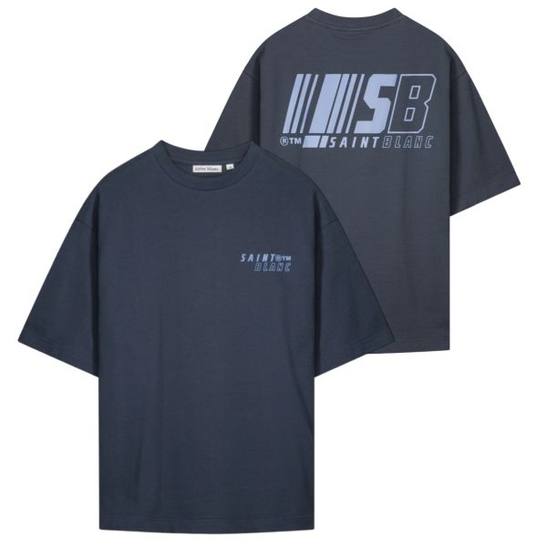 Saint Blanc Fine Line T-shirt Donker Blauw