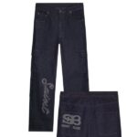 Saint Blanc Multi Pocket Script Jeans Donker Blauw