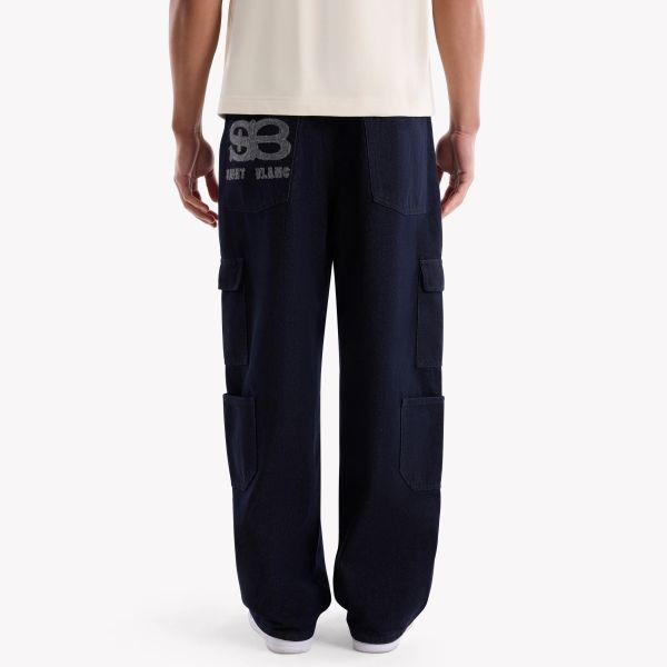 Saint Blanc Multi Pocket Script Jeans Donker Blauw