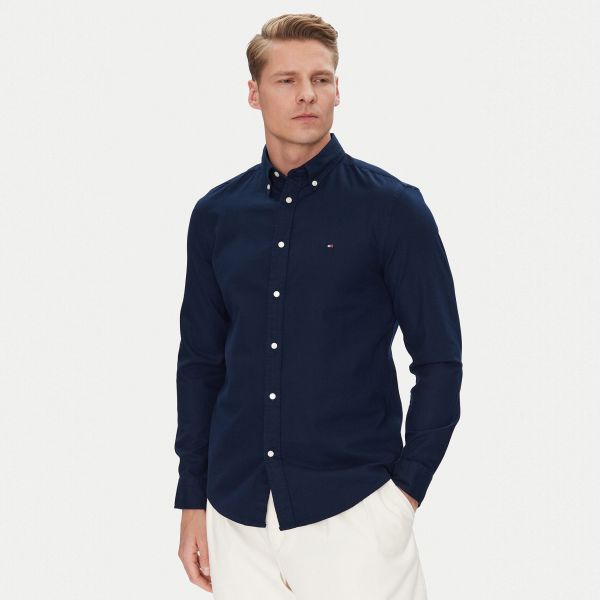 Tommy Hilfiger Flex Dobby Overhemd Navy