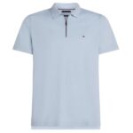 Tommy Hilfiger Mercerised Pique Zip Polo Licht Blauw