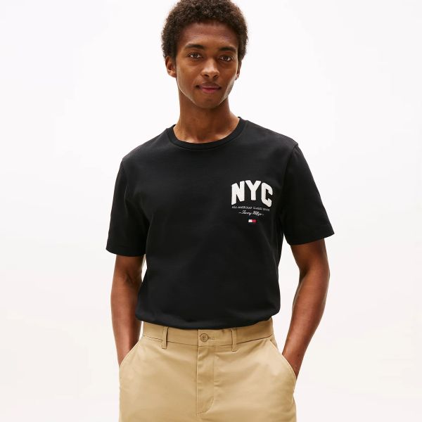 Tommy Hilfiger Script NYC T-shirt Zwart