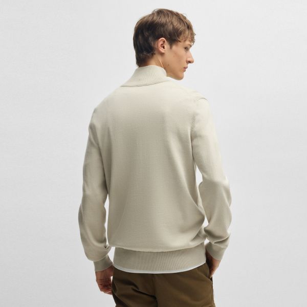 Boss Kanobix Zip Mock Sweater Beige