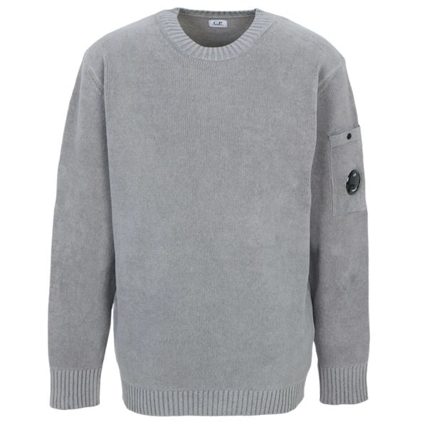 CP Company Compact Cotton Lens Knit Sweater Grijs | Mezaldy.com