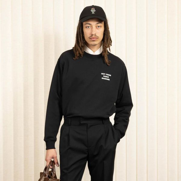 Drôle De Monsieur Slogan Sweater Zwart