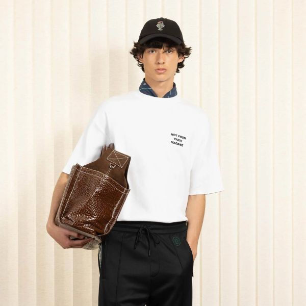 Drôle De Monsieur Slogan T-shirt Wit