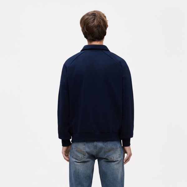 Flâneur Signature Raglan Half Zip Sweater Navy