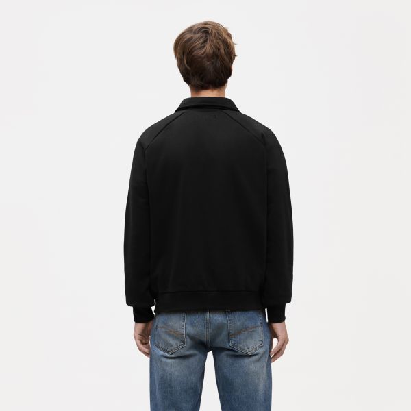 Flâneur Signature Raglan Half Zip Sweater Zwart