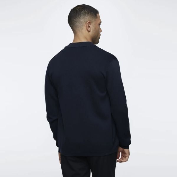 Genti Knitted Buttons Vest Navy