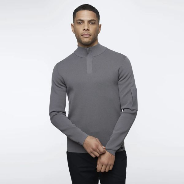 Genti Turtle Zip Sweater Bruin