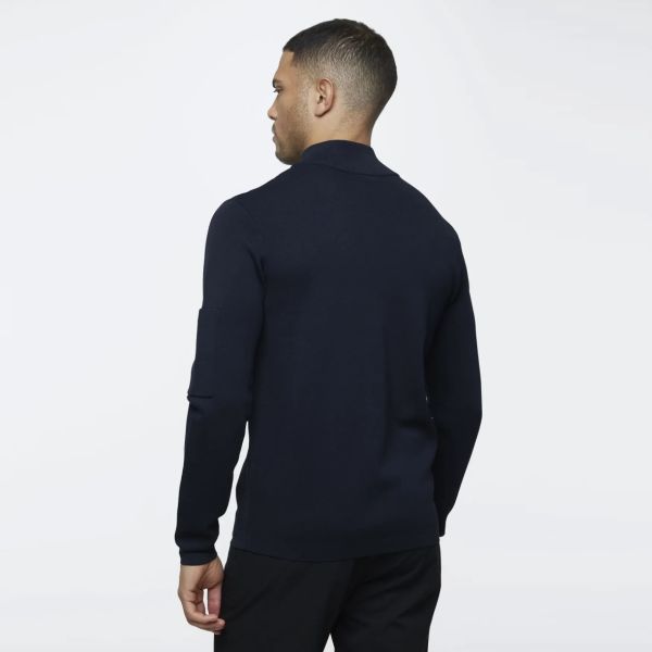 Genti Turtle Zip Sweater Navy | Mezaldy.com