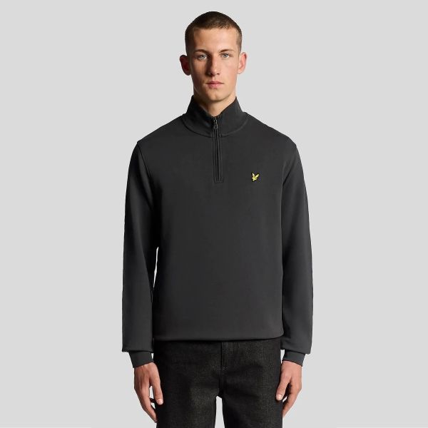 Lyle & Scott Loopback Quarter Zip Sweater Antraciet