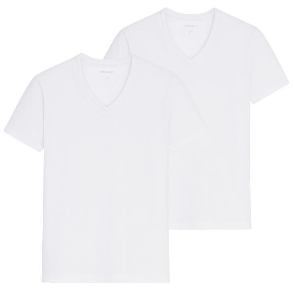 Mezaldy V-Neck T-shirt 2-Pack Wit