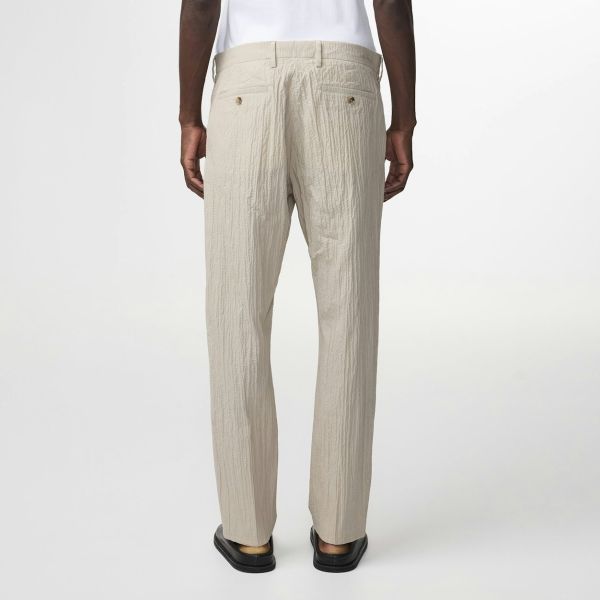 NN.07 Bill Pleated Seersucker Broek Beige