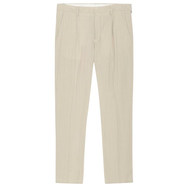 NN.07 Bill Pleated Seersucker Broek Beige