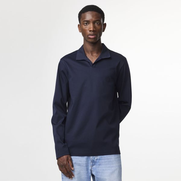 NN.07 Paul Longsleeve Polo Navy