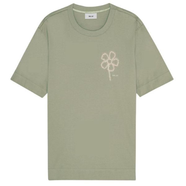 NN.07 Pedro EMB T-shirt Licht Groen