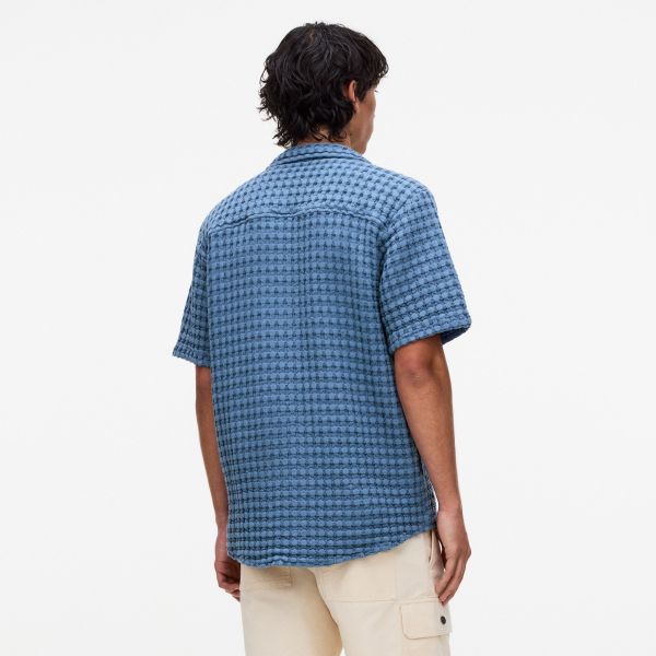 OAS Cuba Waffle Overhemd Blauw