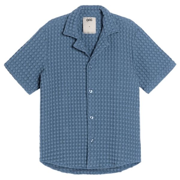 OAS Cuba Waffle Overhemd Blauw