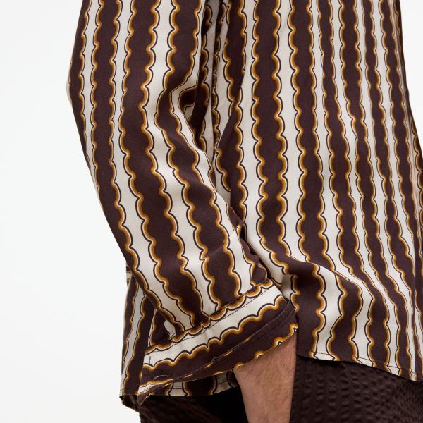 OAS Rapallo Viscose Overhemd Bruin