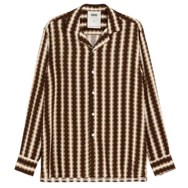 OAS Rapallo Viscose Overhemd Bruin