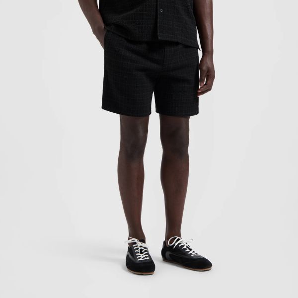 Olaf Fine Check Korte Broek Zwart