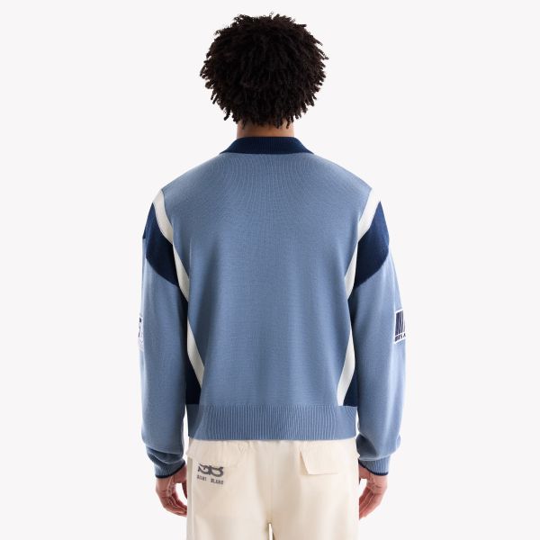 Saint Blanc Wool Cycling Zip Up Jersey Blauw