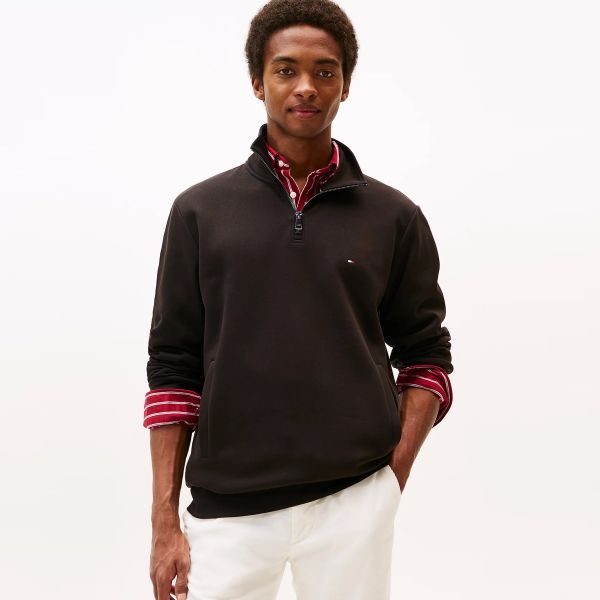 Tommy Hilfiger Essential Intechno Quarter Zip Sweater Zwart