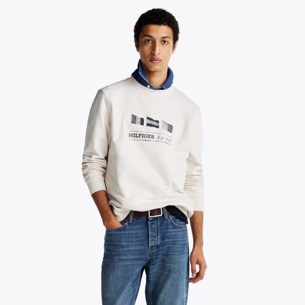 Tommy Hilfiger Flags Sweater Off White