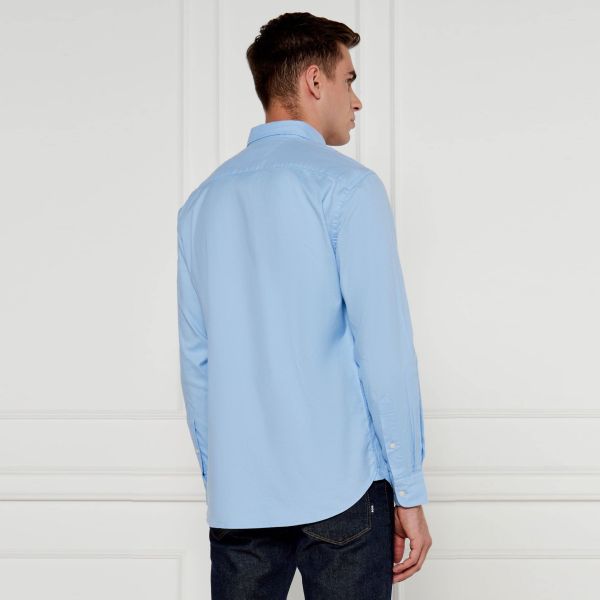 Tommy Hilfiger Flex Brushed Easy Overhemd Blauw