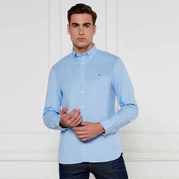 Tommy Hilfiger Flex Brushed Easy Overhemd Blauw