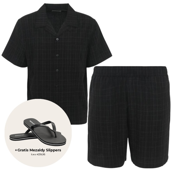 Olaf fine check zomerset zwart