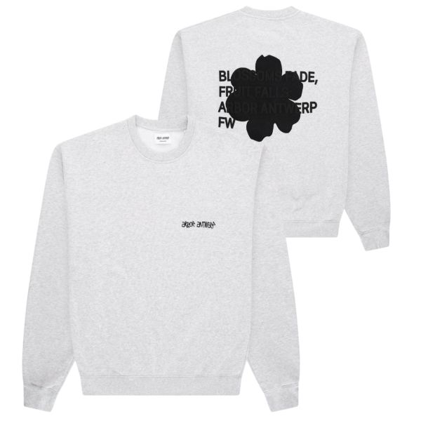 Arbor Antwerp Black Blossoms Sweater Grijs