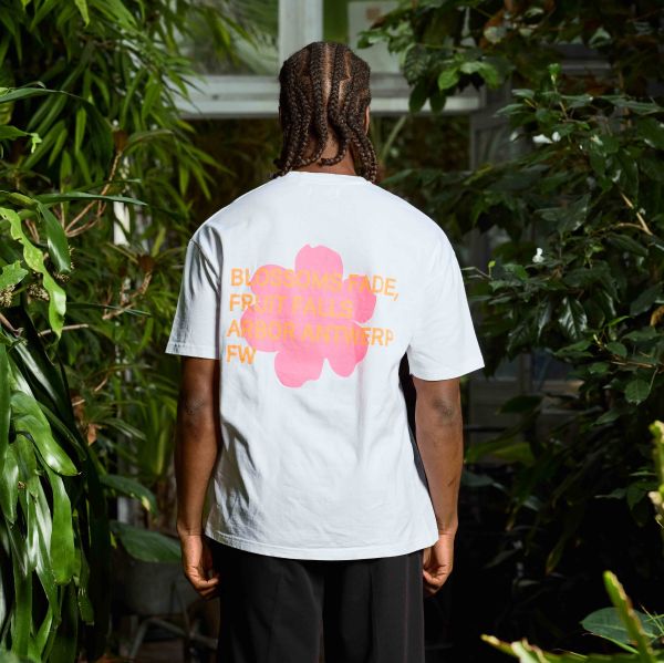 Arbor Antwerp Pink/Orange Blossoms T-shirt Wit