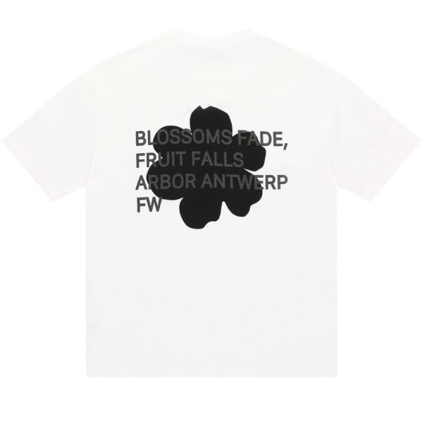 Arbor Antwerp Black Blossoms T-shirt Wit