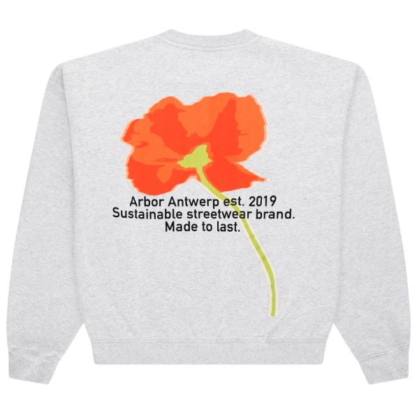 Arbor Antwerp Orange Poppy Sweater Grijs