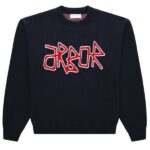 Arbor Antwerp Red Logo Knit Sweater Navy