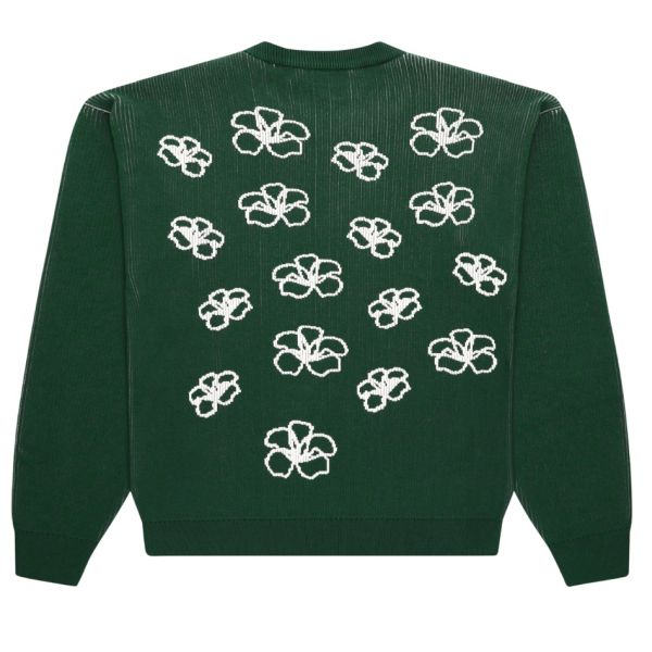 Arbor Antwerp Ribbed Flower Knit Sweater Groen