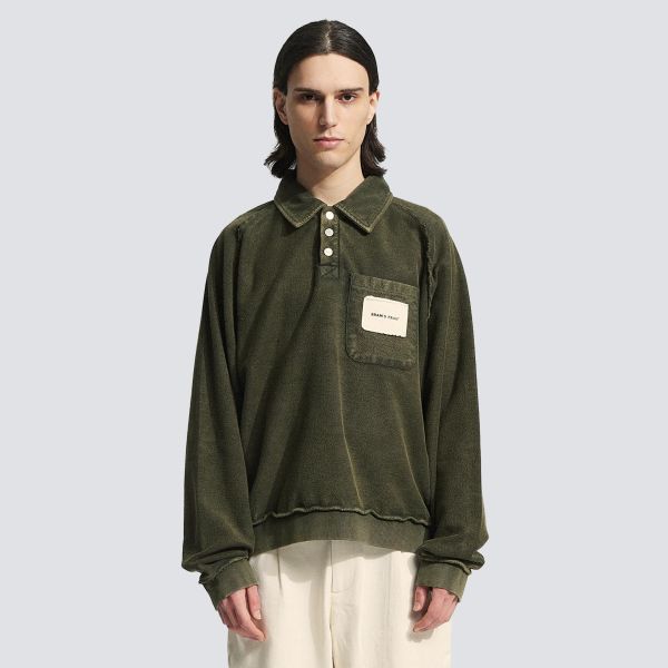 Bram's Fruit Chest Pocket Polo Sweater Donker Groen