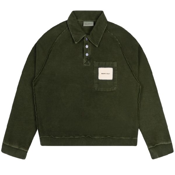 Bram's Fruit Chest Pocket Polo Sweater Donker Groen