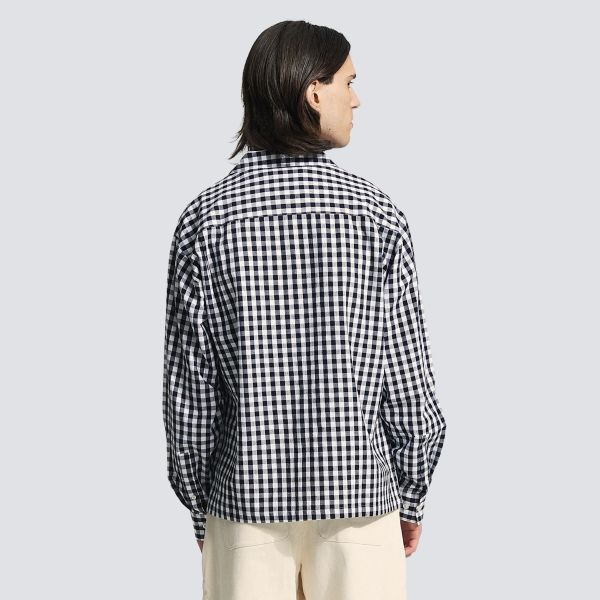 Bram's Fruit Garden Hose Chain Stitch Overshirt Zwart/Wit