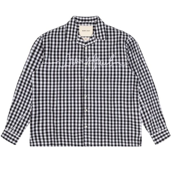 Bram's Fruit Garden Hose Chain Stitch Overshirt Zwart/Wit