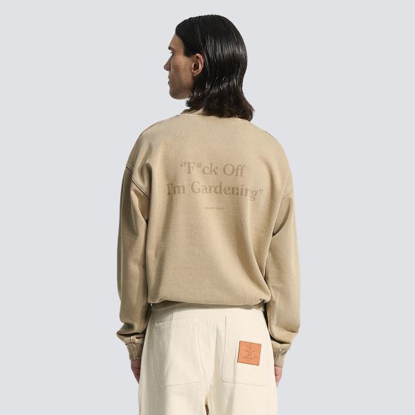 Bram's Fruit Gardening Distressed Sweater Beige
