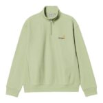 Carhartt WIP Half Zip American Script Sweater Licht Groen