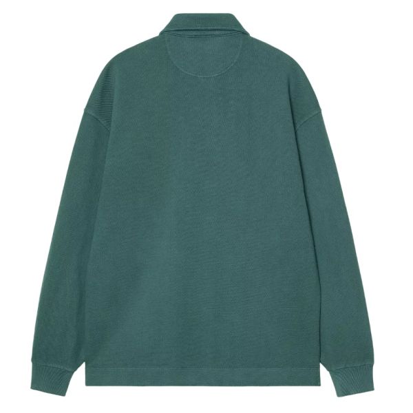 Carhartt WIP Piqué Script Half Zip Sweater Donker Groen | Mezaldy.com